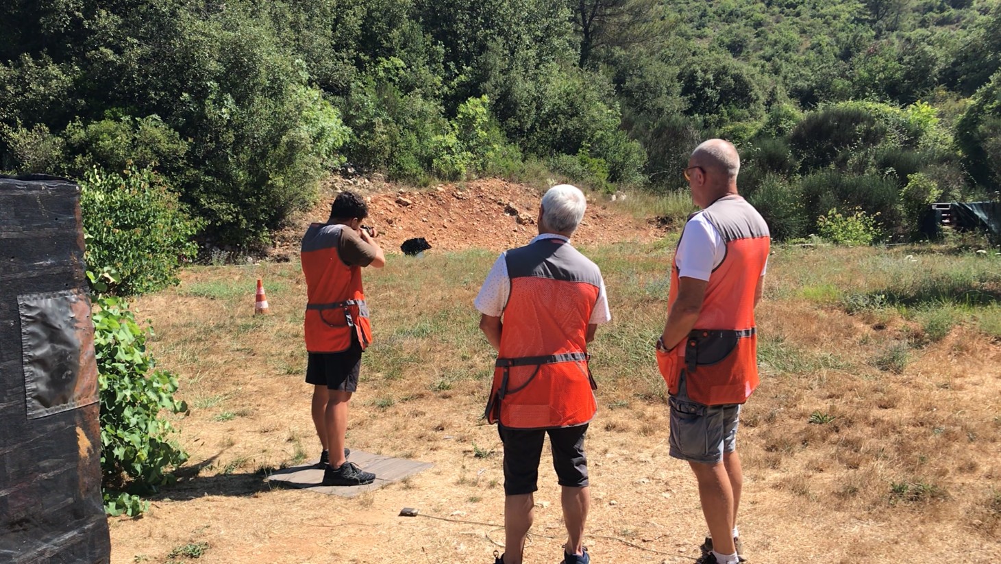 Formation au tir sur sanglier mobile d'un candidat au permis de chasser